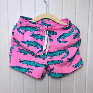 Chubbies Kids Pink and Teal Alligator Swim Shorts Size 2T-3T